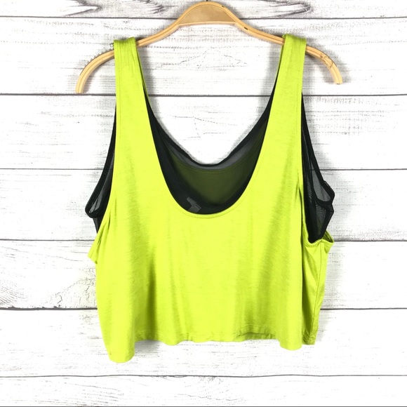 Silence + Noise Sheer Scoop Neck Tank Crop Top - Picture 2 of 6